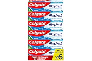 Colgate - Dentifricio Max Fresh 6x75ml (Consegna in 48 Ore), Dentifricio Rinfrescante, Alito Fresco, Protezione contro la Carie, Denti Bianchi e Puliti