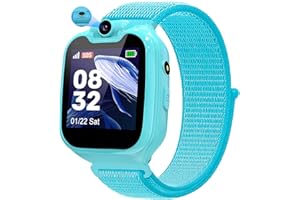 RUOPOEM Telefono Smartwatch Bambini, Orologio Bambino con 16 Giochi, Lettore Musicale, SOS, Ruotabile Fotocamera, Sveglia, Orologio Intelligente Bambini Regalo di Compleanno per Ragazzi e Ragazze Età 3-12