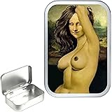 TEEZ VARIOUS DESIGNS NOVELTY 50ml/1oz SILVER HINGED TOBACCO TINS,POCKET TIN,PILL TIN, KEEPSAKE BOX, STASH CAN (MONA LISA)