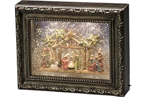 Konstsmide 4358-000 LED ramka na zdjęcia "szopka", 2 ciepłe białe diody, brązowa, 19,5 cm x 4 cm x 24,5 cm