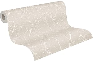 A.S. Création Vliestapete Elegance Tapete im skandinavischen Design 10,05 m x 0,53 m beige weiß Made in Germany 305074 30507-4