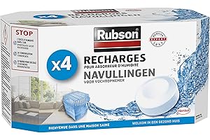 Rubson 1852170 - Ricariche per deumidificatore, 4 pezzi, colore bianco