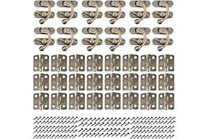 Funngy Confezione da Fermagli Antichi,36 PCS Chiusure a Gancio Antiche Cerniere Antiche in Ferro Chiusure con Ganci a Scatto retrò Cardini Piccoli per Armadi in Legno e Scatole di Gioielli