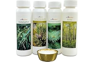 well2wellness Huiles essentielles "Classique 3" Sauna Infusion set de 4 x 125 ml eucalyptus, épicéa, pin et bouleau