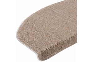casa pura Coprigradini per Scale Interne - Antiscivolo Scale, Fonoassorbenti a Medio Spessore, Vari Colori e Misure - Semicircolari - Set da 15 - Beige - 23.5 x 65 cm