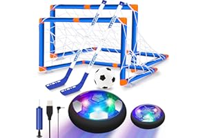 SUNNOW Pallone Calcio Fluttuante - 3-in-1 Ricaricabile Air Hover Calcio Bambini con 2 Porta da Calcio per Bambini Pallone Fluttuante Giocattoli Sportivi per Bambini 3 4 5 6 7 8-12 Anni Natale Regalo