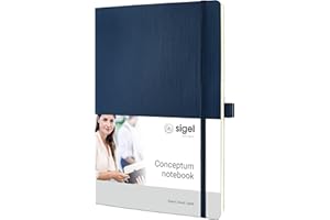SIGEL CO317 Taccuino premium a righe, A4, copertina flessibile, blu, Conceptum