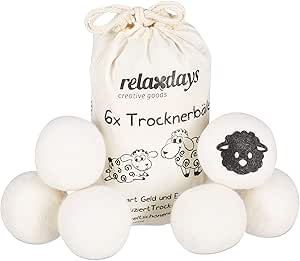 Relaxdays Weiss Trocknerballe Xxl 6 Trocknerkugeln Filzballe Fur Trockner Aus Schafswolle Umweltschonend O 7 Cm Amazon De Kuche Haushalt Wohnen