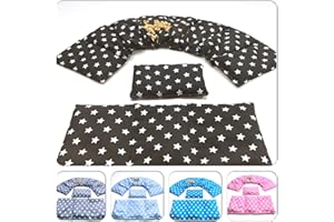 FK-KOERNERKISSEN 3 er Set 78 x17 cm Kirschkernkissen 11 Farben Körnerkissen Wärmekissen XXL Weizen Dinkel Raps Traubenkerne (Raps, 3 er Set Lila Sterne)