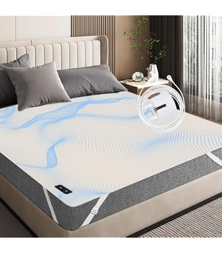 Grounding Drap de terre en coton biologique 5 % fibre de pied, lit connecté à la terre avec câble et adaptateur (lit simple 90 x 200 x 30 cm