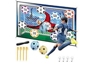 BINYI Fußball Spielset für Kinder Fußballtore Weich Flanell Klettbällen Spielzeug Sportspaß für Garten Indoor Outdoor Fußball-Spielmatte Fussball Geburtstag Geschenke für Jungen Mädchen