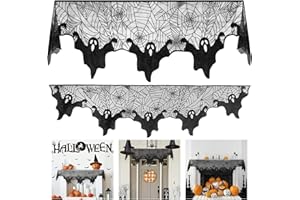 Wzone 55 x 200 cm Halloween ragnatela decorativa fantasma nero pizzo ragnatela per porta carnevale Halloween party