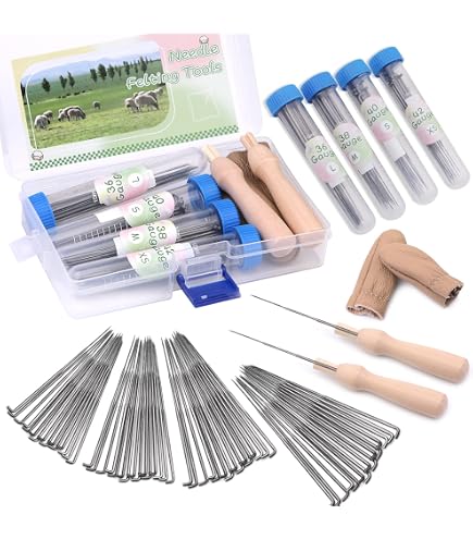 Set Da 100 Aghi Per Feltratura Ad Uncinetto - Acciaio Inox, 3 Misure Diverse (7,9 - 9 Cm), Per Principianti E Professionisti
