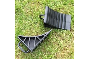 AUTOPOWER Car Wheel Chocks Rubber Reversing Slip Pads Stoppers - Black (2 pcs)