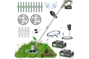 JWDJ Metal Blade Cordless Strimmer 21v Grass Trimmers With 16 Blades 15cm Cutting Diameter Cordless Strimmer For Lawn Trimmingtwigsbrush Cuttingsuitable For Light Work