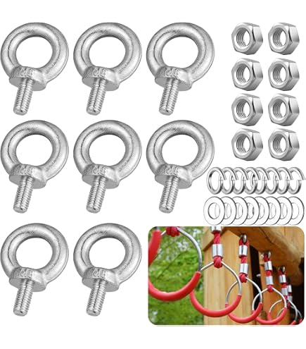 Kit 36 Pièces Crochets De Plafond M5 En Acier Inoxydable – Eye Pad Square + Mousquetons De Sécurité Pour Suspension Lourde