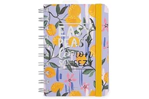 Legami - Agenda Giornaliera Spiralata Small, 12 Mesi, da Gennaio 2024 a Dicembre 2024, Planner pieghevole 2024/2025, Chiusura con Elastico, Taschina finale, Rubrica, 8,5x13 cm, Tema Lemon
