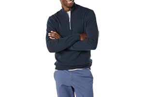 Amazon Essentials Herren Pullover mit Viertelreißverschluss aus 100% Baumwolle