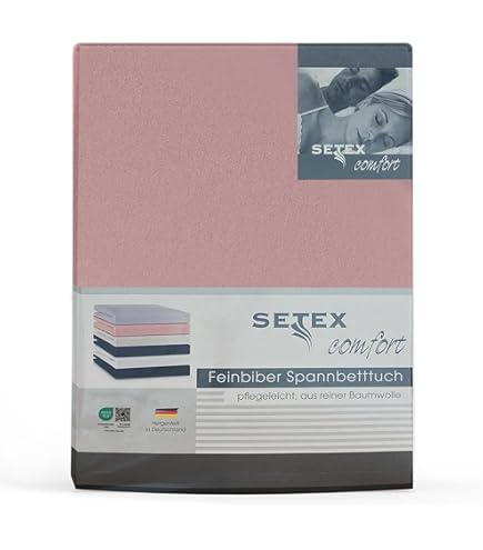 sleepling Dik flanellen hoeslaken, flanel, Made in Germany, 100% katoen, elastiek rondom, matrassen tot 23 cm hoog, elastiek rondom, Oeko-Tex, wasbaar tot 60 graden, 100 x 200, roze