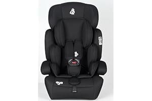 KIDDIES KINGDOM Aya Comfort Car Seat Group 1/2/3 (9-36kg) – Forward-Facing Baby, Toddler & Child Booster with 5-Point Harness, Adjustable Headrest – Lightweight & Safe (Midnight Black)