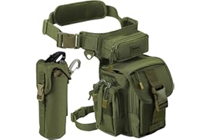 Jueachy Borsa da gamba per uomo tattico con tasca per bottiglia d'acqua