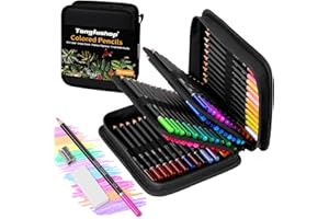 Tongfushop 72 Crayons de Couleur, Crayons de Couleur Professionnel à Base d'huile, Ecriture Douce et Soyeuse pour Dessin, Esquisse, Coloration, Crayons de Dessin Vibrants pour et Adultes