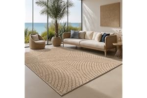 the carpet Cairo – Tapis d’extérieur résistant aux intempéries, Aspect Jute Naturel avec Boucles, Durable, Facile d’Entretien, pour Balcon, terrasse et Jardin, 160 x 220 cm