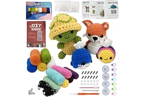 YUNXCNA Kit per Animali All'uncinetto, Kit Crochet Animale Carino, Uncinetto Pet DIY Knitting Kit con Video Tutorial e Istruzioni, Ideale Come Regalo(Balene, Api, Volpi, Tartarughe)