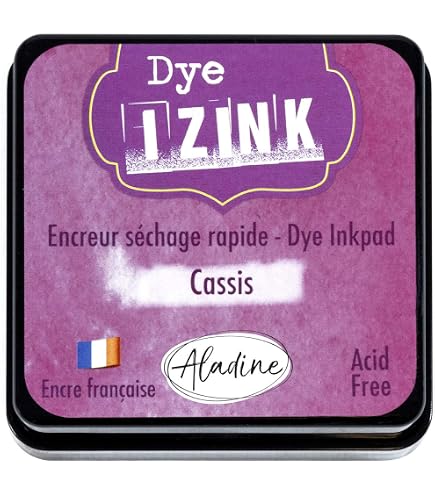Encreur Tampon Aladine Izink Déco XL 10x10cm - Pigments Couvrants - Séchage Rapide 5min - 15 Couleurs