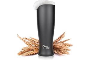Milu Szklanka do piwa pszenicznego Stali Nierdzewnej | Kufel do piwa z pokrywką piwo zimne przez 7 godzin | Beer Pint izolowane termo kubek (500ml, Czarny)