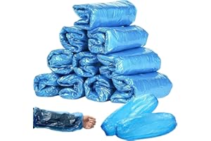 VEGOATY 200 protezioni per maniche in PE, 40 x 20 cm, impermeabili, in PE Overleeves, custodia protettiva con polso elastico, maniche in plastica, misura universale per catering, uso quotidiano (blu)