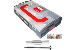 TOX L-BOXX Mini - Electro Trika + S, kompaktowe, efektywne pudełko na kołki rozporowe, podzielone na maksymalnie sześć przegródek, śruby i kołki do mocowania w prawie wszystkich materiałach