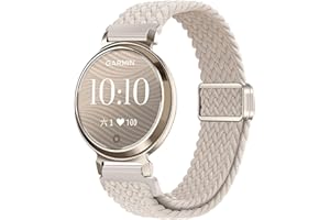 GIOPUEY Pasek kompatybilny z Garmin Lily 2, elastyczny nylonowy pleciony pasek, zamiennik paska [unisex]