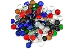 ARSUK Galets en Verre Colorés 955g, Petit Cailloux Décoratifs 17–20mm pour Vase, Aquarium, Jardin – Colored Pebbles Bleu Vert Rouge, Galets Cristal, Billes Enfant Forme & Pierre Décorative(180 pièces)