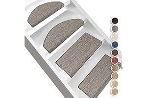 Floordirekt Alfombra de sisal Pure Nature - semicircular o Rectangular - esteras de escaleras - Alfombra escalonada de Fibra de sisal Natural Resistente (Angular con Labio 65 x 23,5 cm), Color Gris