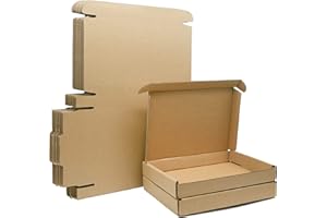 STRBOXONG 25 pièces Boîtes d'expédition en carton ondulé, grandes boîtes aux lettres 150x100x20mm, boîtes postales d'emballage de petits colis pour les affaires, l'expédition, le stockage ou les cadeaux