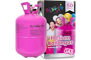Balloonify Helium-Flasche für ca. 50 Luftballons Folienballons Ballongas 400 Liter (0,40 m³) Helium Ballongas
