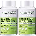 Health Veda Organics Day & Night Fat Burner Capsules for Men & Women | 24-Hour Metabolic Support & Weight Loss Support | 60 Capsules Each Pack