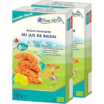 Biscuits Bébé Fleur Alpine Au Jus De Pomme - Sans Sucre Ajouté - Dès 6 Mois - Lot De 12x2