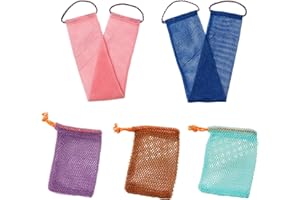 Varkage 3 Stück Seifensäckchen Nylon für Feste Seife, Seifenbeutel für Feste Seife, Seifennetz mit 2 Afrikanisches Peeling-Netz für Sauberer Täglichen Baden