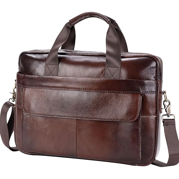 Kit" Laptop Tasche 15.6 Zoll Leder Herren Laptophülle | STILORD