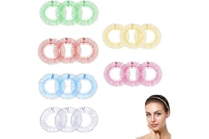 PMELCXD Peigne Extensible Full Circle Peigne Circulaire en Plastique Peigne à Cheveux Extensible Bandeau 18 p, 6 Couleurs