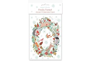 Roger la Borde Frosty Forest Wreath Advent Calendar Card