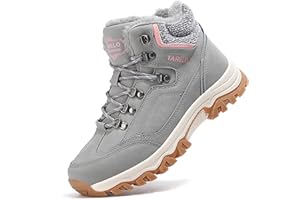 TARELO SINCE 1986 TARELO Winter Boots Women Snow Boots Warm Fur Lined Ankle Anti-Slip Walking Shoes Hiking Outdoors Size 4-7