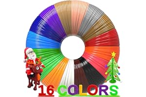 dikale 3D Druckstift Filament PLA 1.75mm - 16-Vollfarben-Set mit 6m pro Farbe (96m Total) - 250 eBook stencils - Buntes Farbpaket für Kreativprojekt