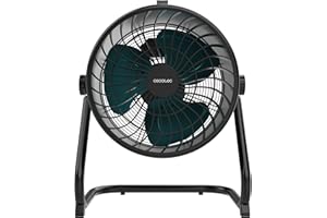 Cecotec Ventilatore da Pavimento Industriale Proindustry Flowcannon. 150W, Carcassa Metallica, 3 Velocità, 1300RPM, Flusso Aria 4800m³/h, Griglia Protettiva, Design Stabile, Inclinazione Regolabile