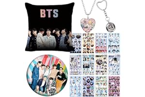 ZPPLD KPOP BTS Merchandise - Juego de Regalo para Army,1 Funda de Almohada BTS, 1 Collar, 1 Llavero, 12 Hojas, 1 Pines, 40 x 40 cm, 40 x 40 cm, Hoja, 40 x 40 cm, Hoja