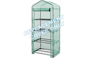 Taylor & Brown 4 Tier Greenhouse Cover Heavy Duty Replacement Spare Reinforced Growhouse Green PE Cover - 69x49x160cm