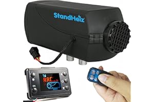 StandHeiz Riscaldatore di parcheggio diesel 12V 2 kW ad aria, portatile per camper, auto, camion e barca, con display LCD e telecomando, riscaldamento rapido a basso consumo