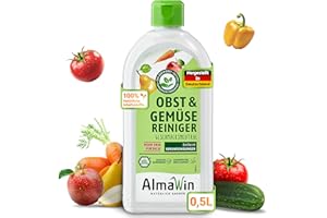 ‎ALMAWIN AlmaWin® Gemüse und Obst Reiniger [500ml] für schonende & effektive Reinigung für alle glatten Sorten - 100% natürlicher Obst Gemüse Reiniger befreit von unerwünschtem Schmutz - Fruit Cleaner